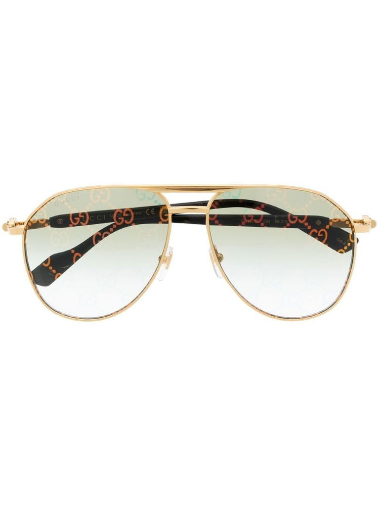 Gold-tone Aviator-style Sunglasses