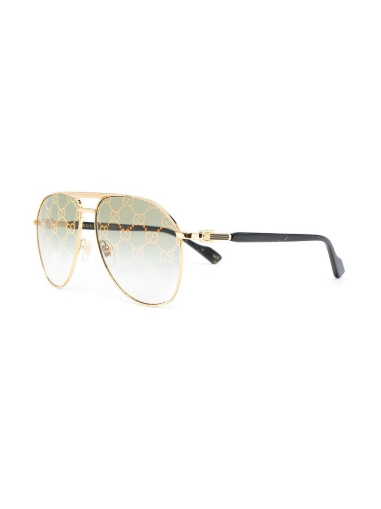 Gold-tone Aviator-style Sunglasses