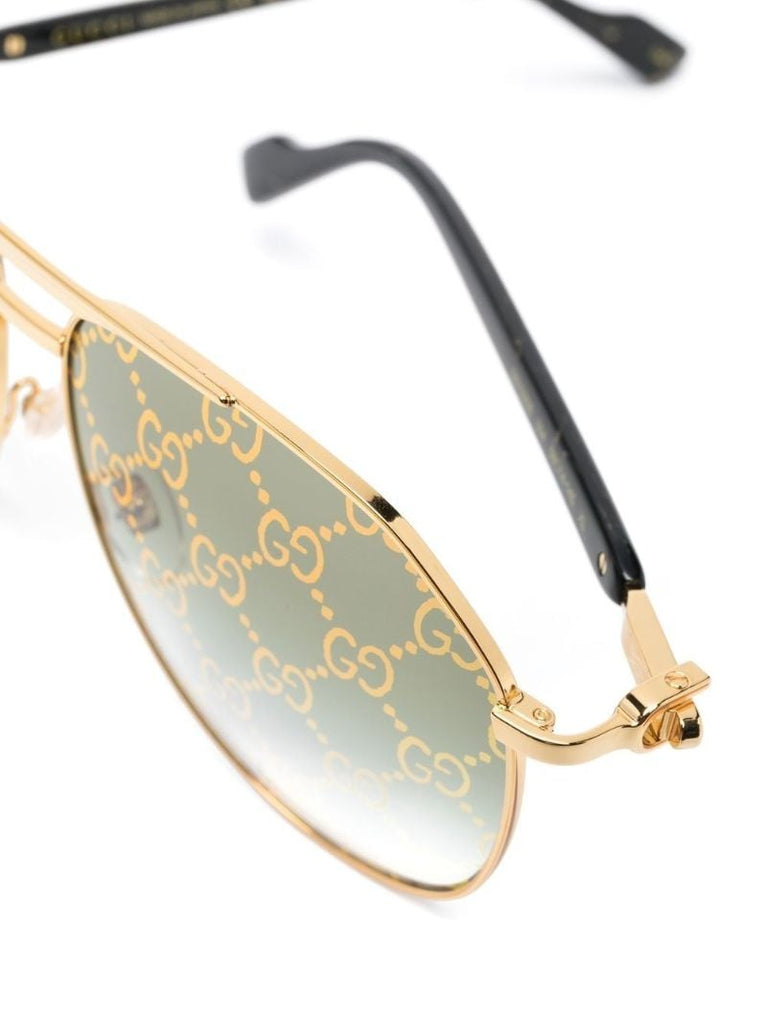 Gold-tone Aviator-style Sunglasses