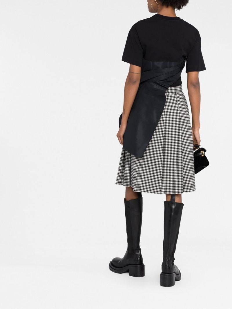 Black Ruched Detail Asymmetric Top