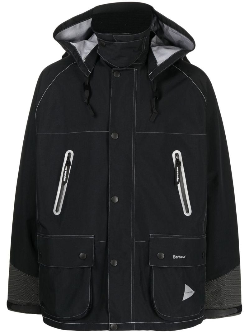 X and Wander Black 3l Hooded Jacket