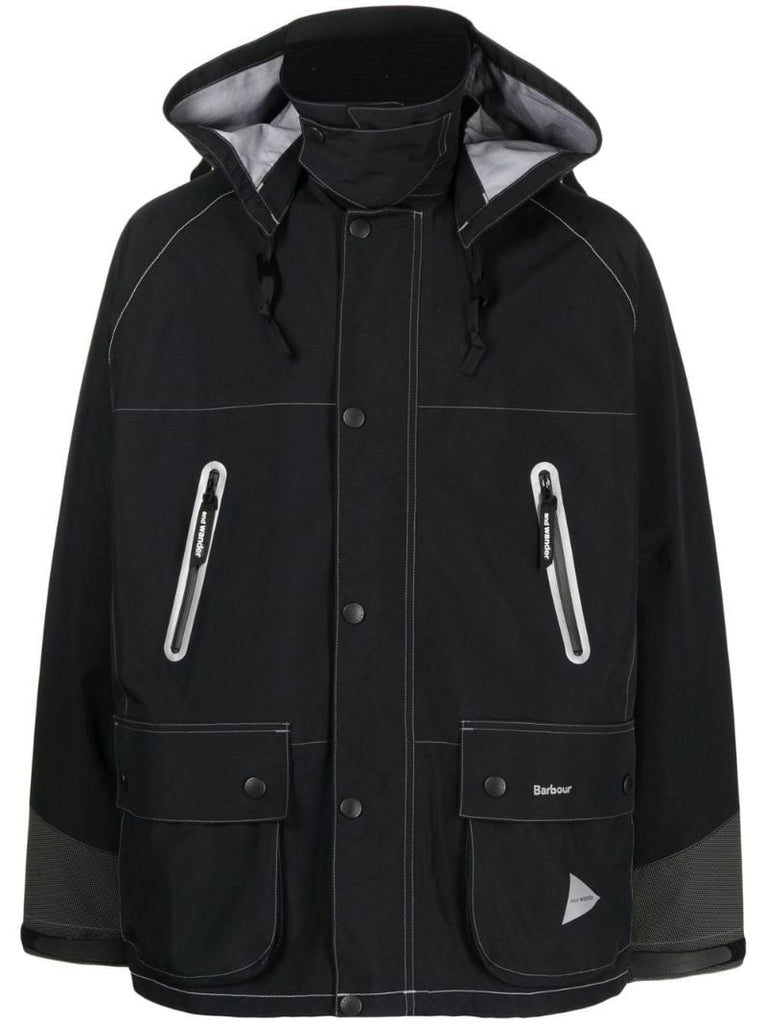 X and Wander Black 3l Hooded Jacket
