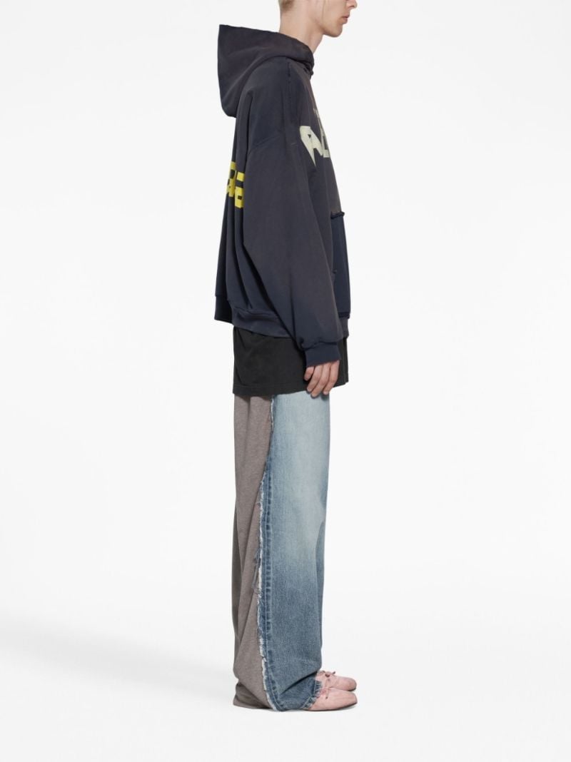 Black Tape Type Logo Cotton Hoodie