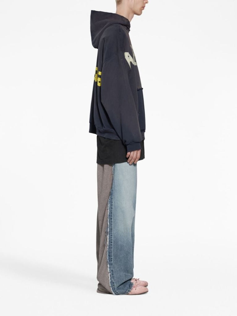 Black Tape Type Logo Cotton Hoodie