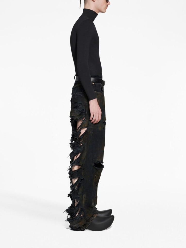 Black Super Destroyed Baggy Jeans