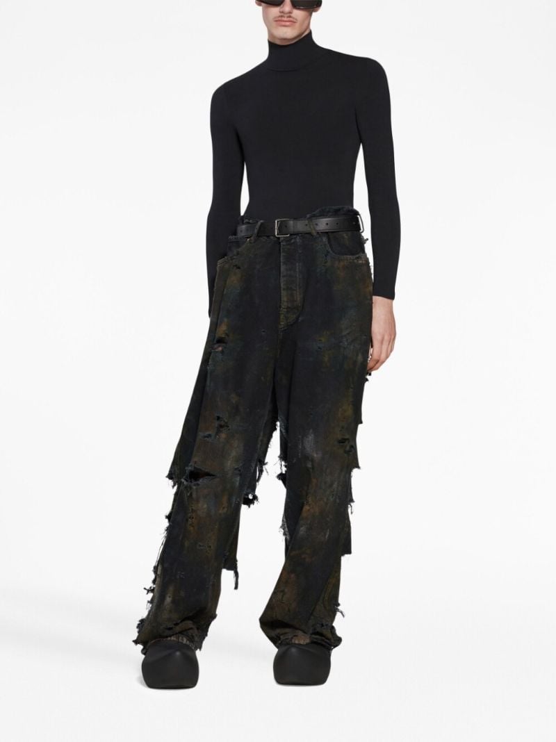 Black Super Destroyed Baggy Jeans