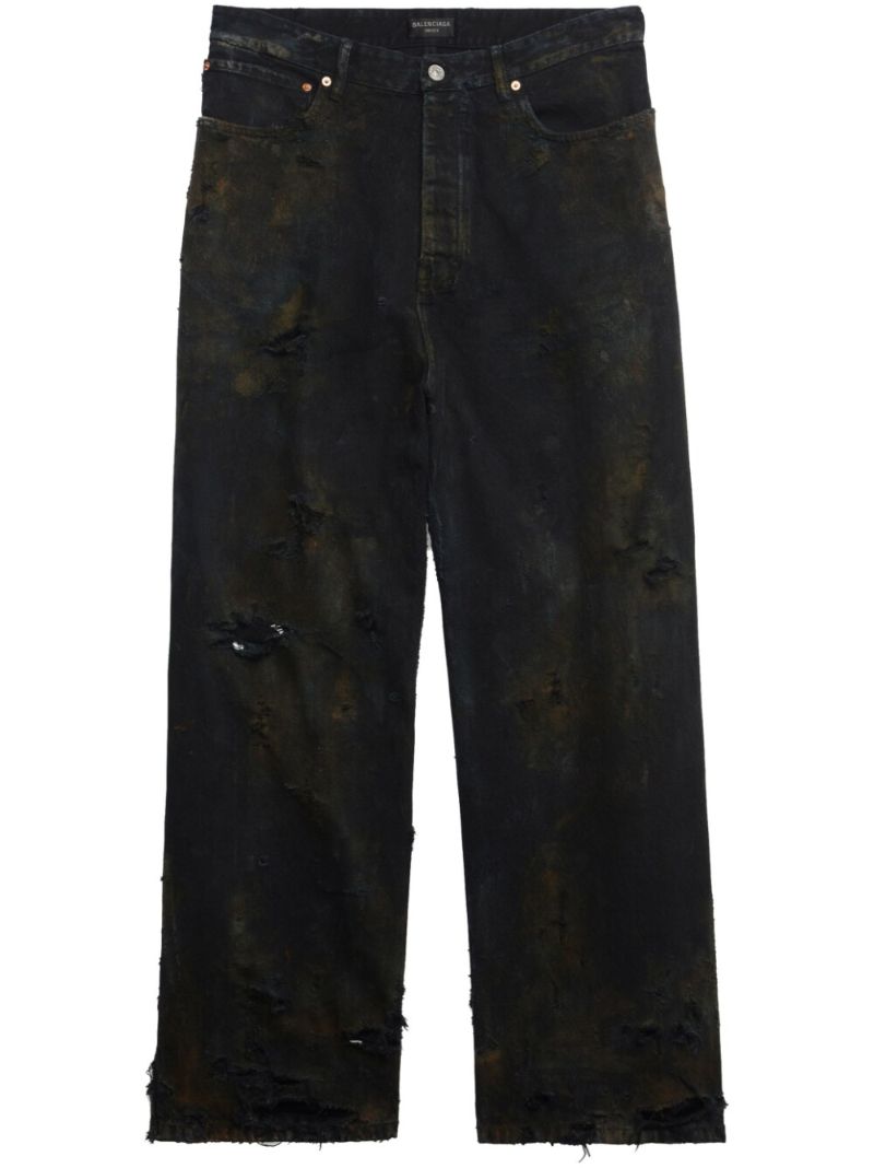 Black Super Destroyed Baggy Jeans