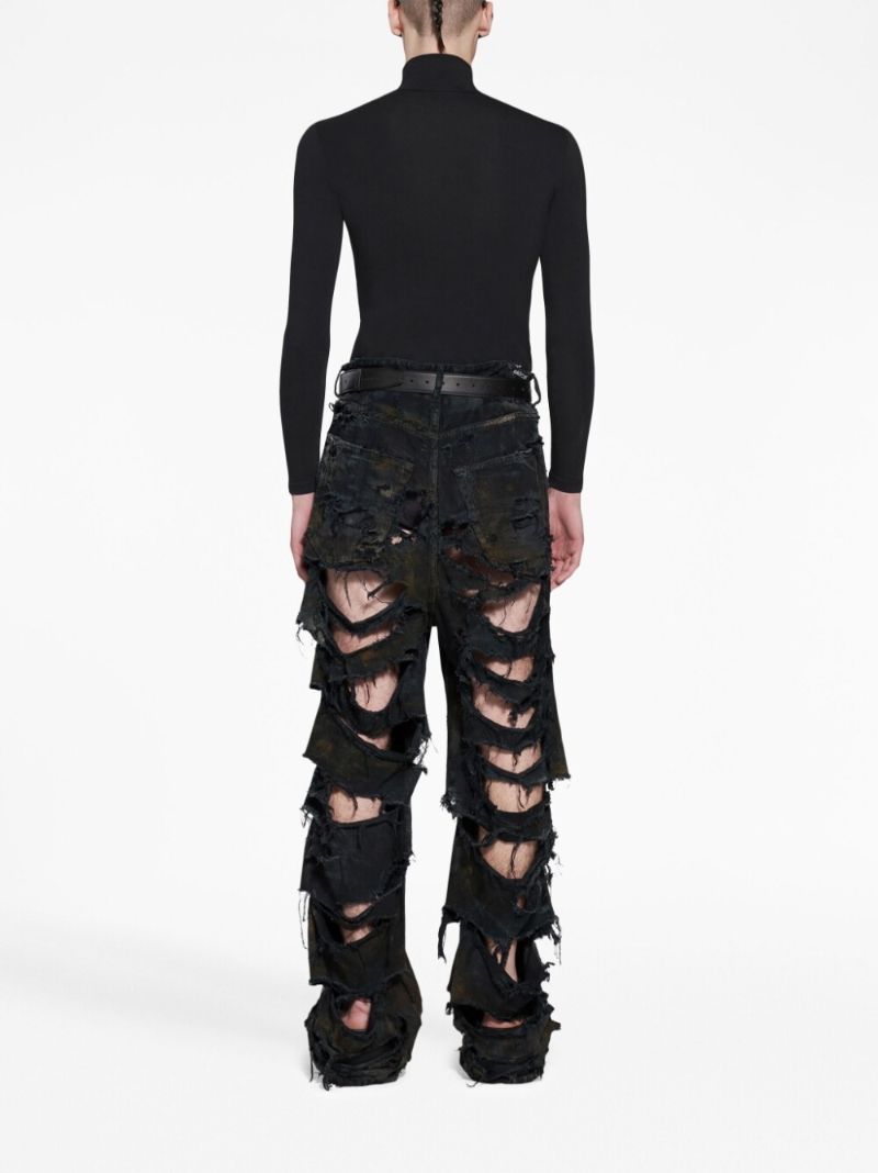Black Super Destroyed Baggy Jeans