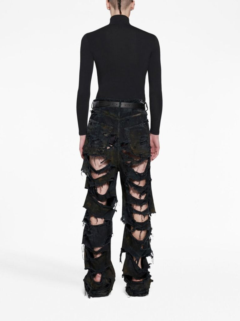 Black Super Destroyed Baggy Jeans