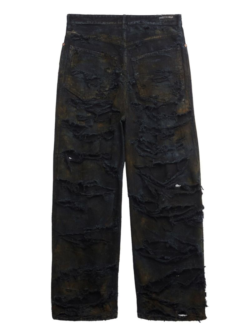 Black Super Destroyed Baggy Jeans