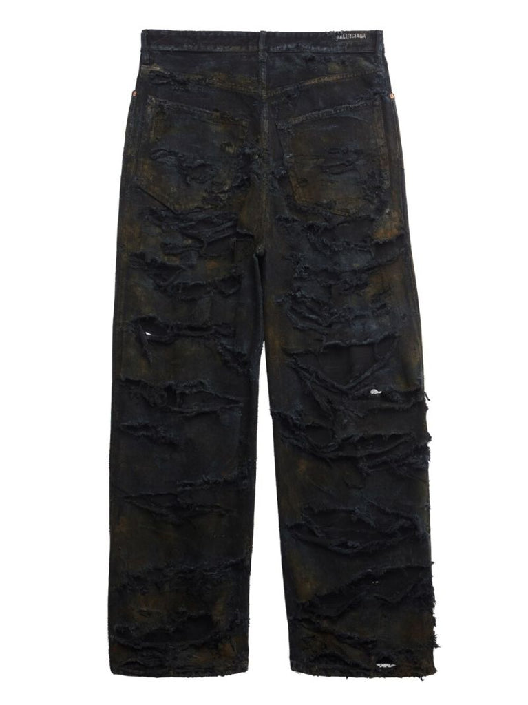 Black Super Destroyed Baggy Jeans