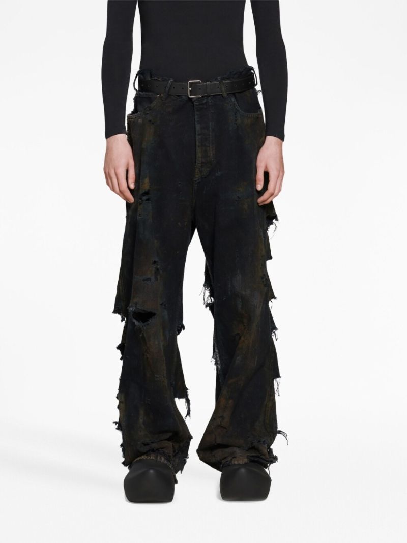 Black Super Destroyed Baggy Jeans