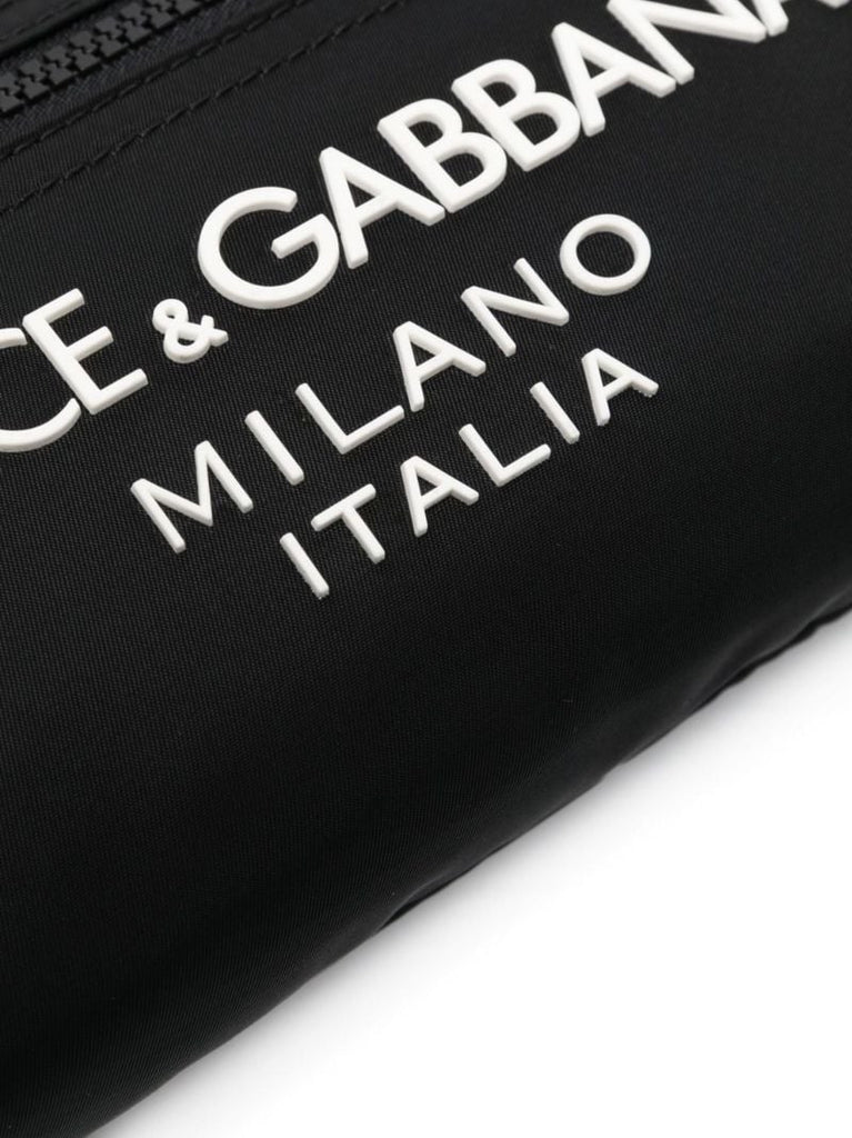 Black Raised Logo Belt Bag