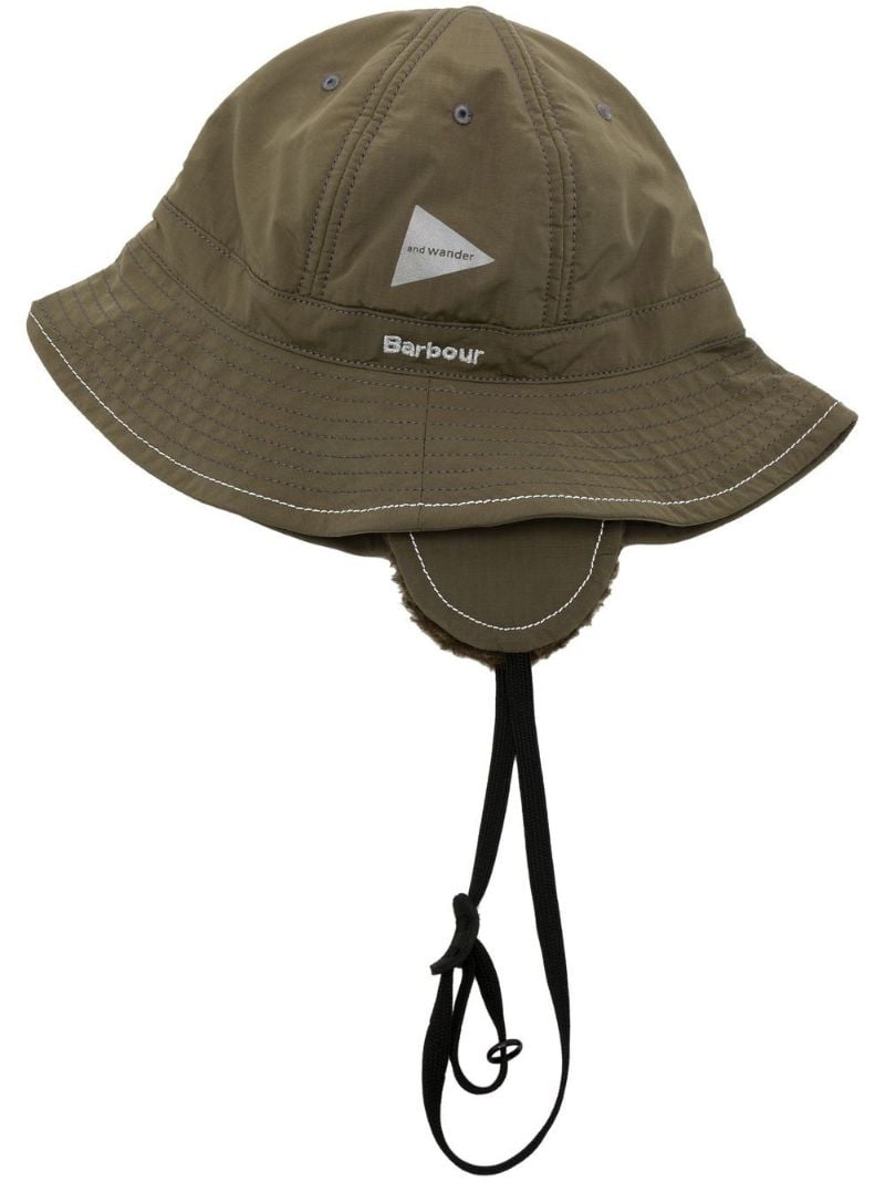 Green Logo Print Bucket Hat