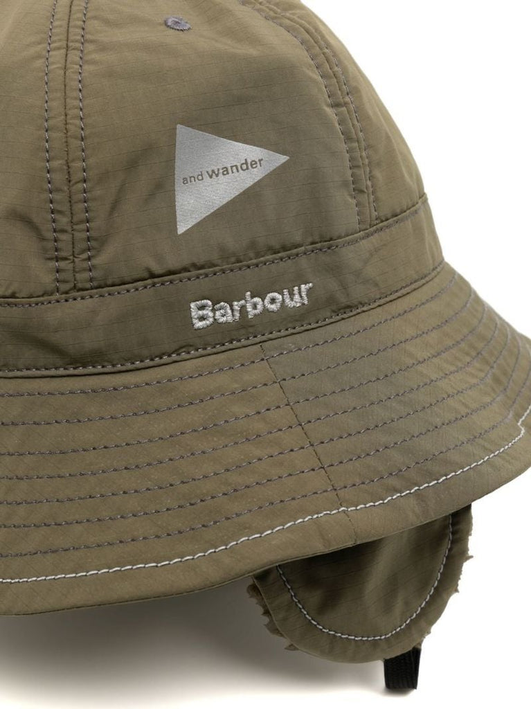Green Logo Print Bucket Hat