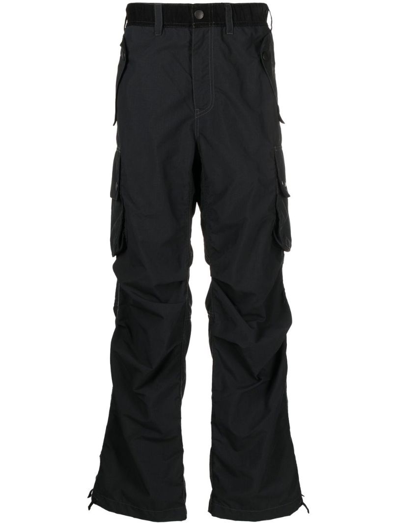 X and Wander Black Straight-leg Cargo Trousers