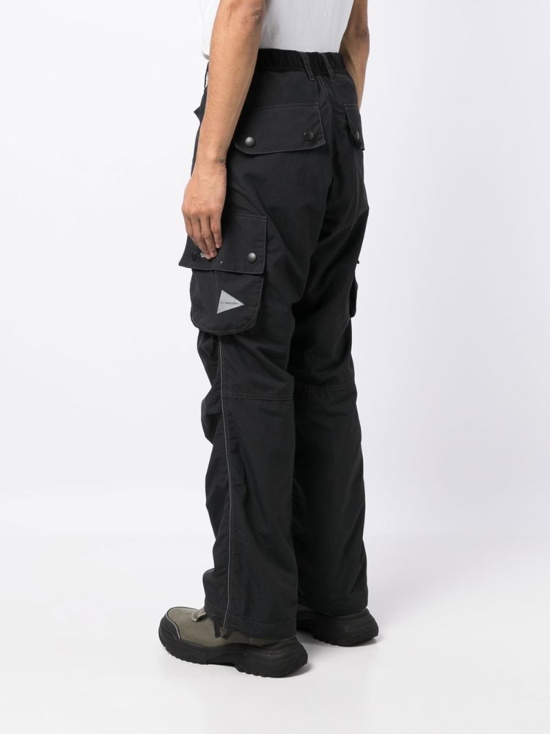 X and Wander Black Straight-leg Cargo Trousers