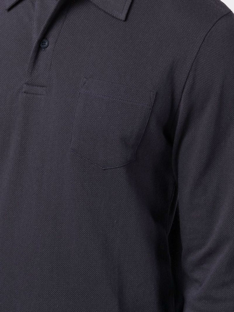 Navy Riviera Long Sleeve Polo Shirt