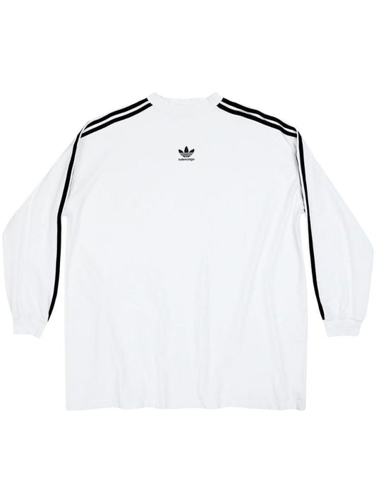 X Adidas White Logo Print Three-stripe Cotton Sweatshirt