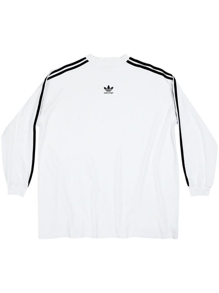 X Adidas White Logo Print Three-stripe Cotton Sweatshirt