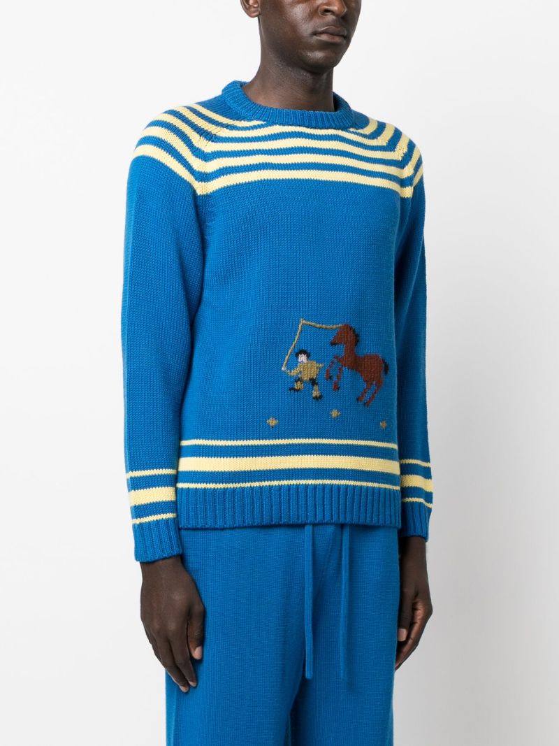 Blue Pony Lasso Embroidered Sweater