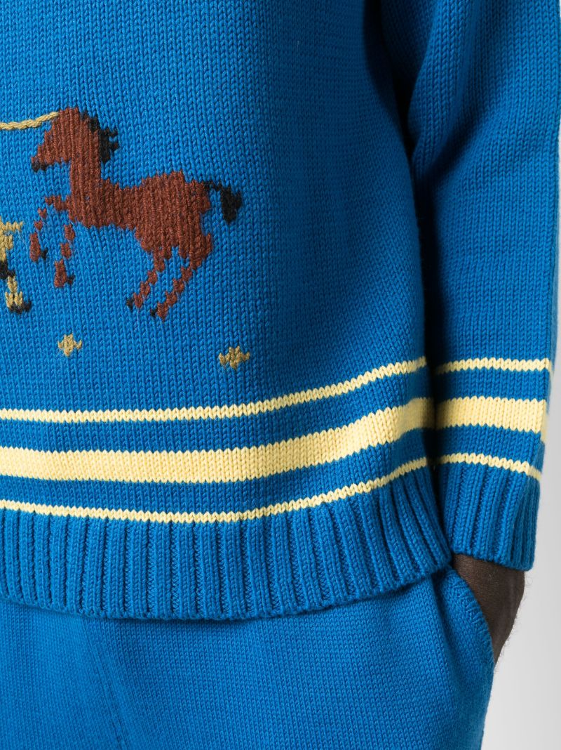 Blue Pony Lasso Embroidered Sweater