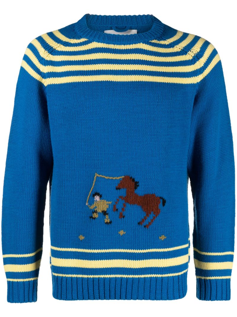 Blue Pony Lasso Embroidered Sweater
