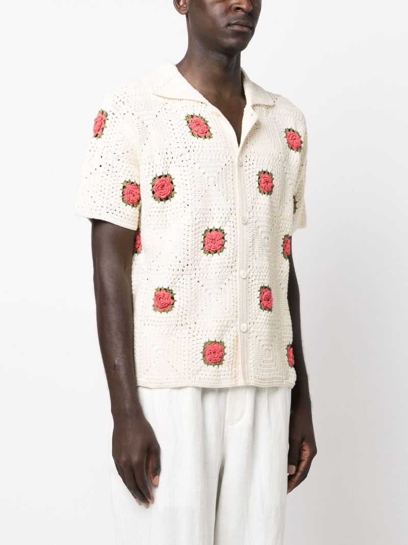 White Rosette Crochet Shirt