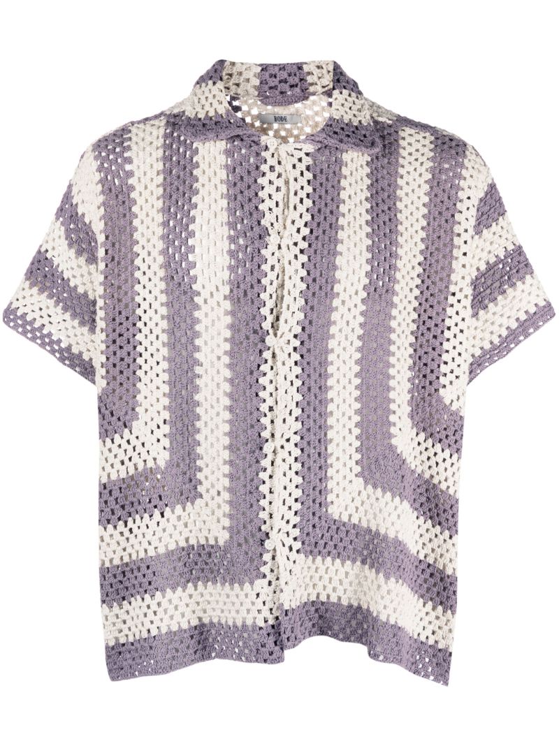Purple and White Flagship Crochet Shirt