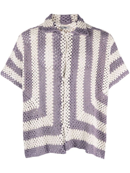 Purple and White Flagship Crochet Shirt