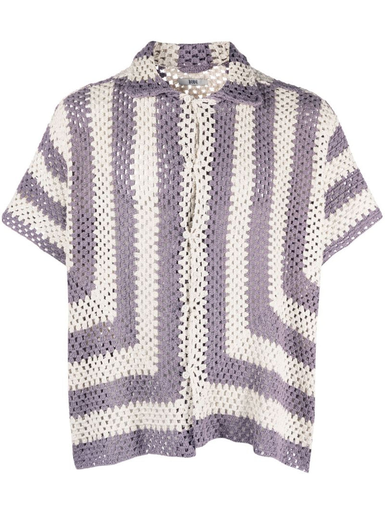 Purple and White Flagship Crochet Shirt