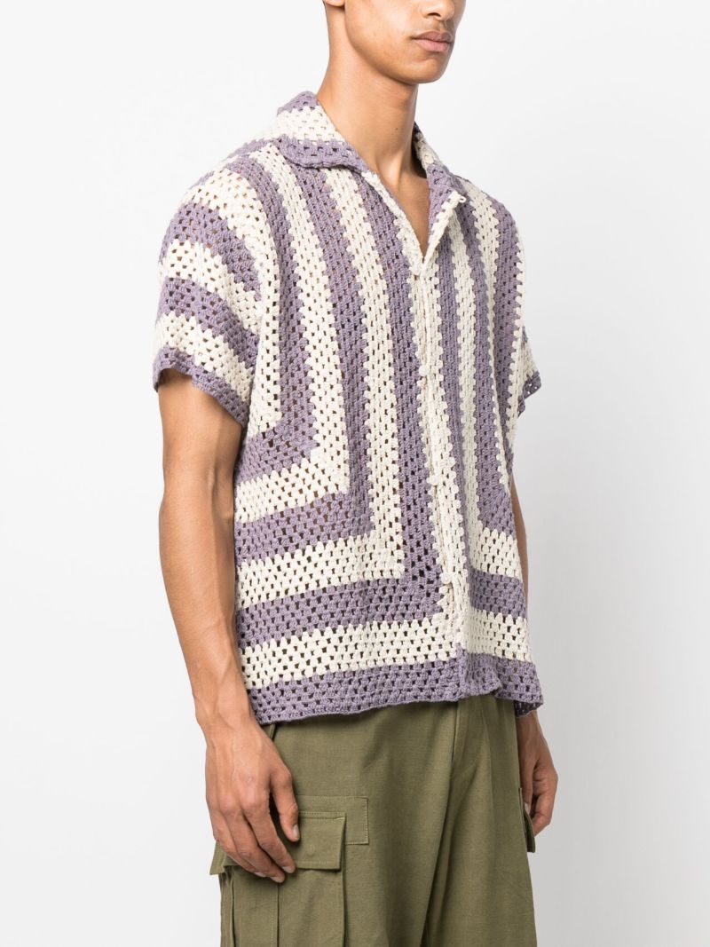 Purple and White Flagship Crochet Shirt