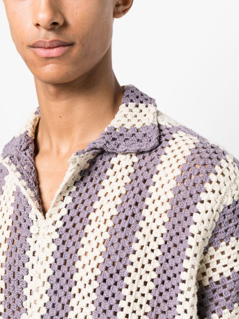 Purple and White Flagship Crochet Shirt