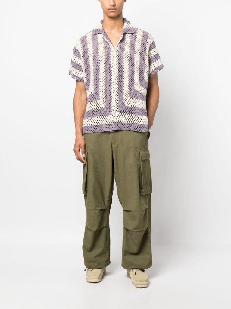 Purple and White Flagship Crochet Shirt