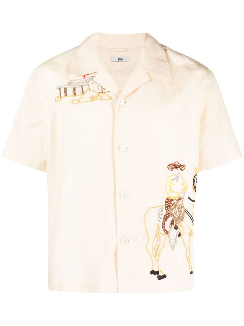 Neutral Beaded Buckaroo Short-sleeve Shirt