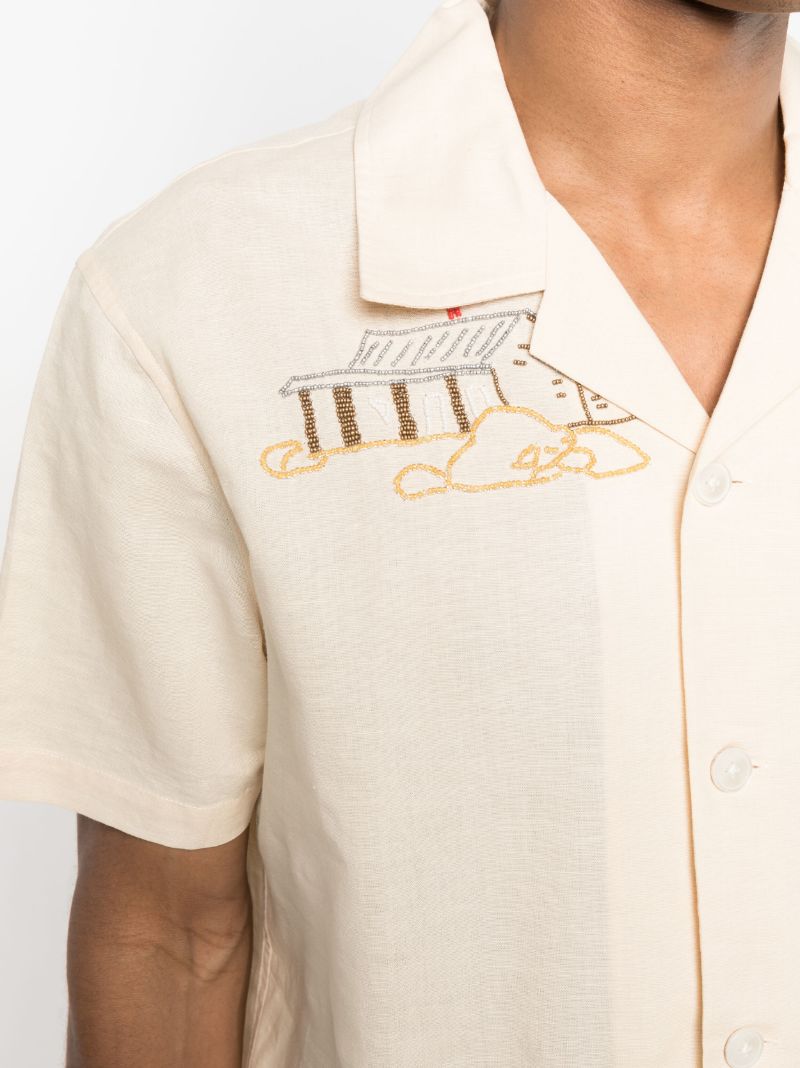 Neutral Beaded Buckaroo Short-sleeve Shirt