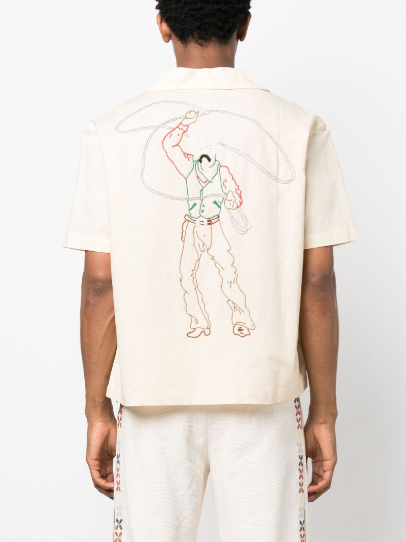Neutral Beaded Buckaroo Short-sleeve Shirt