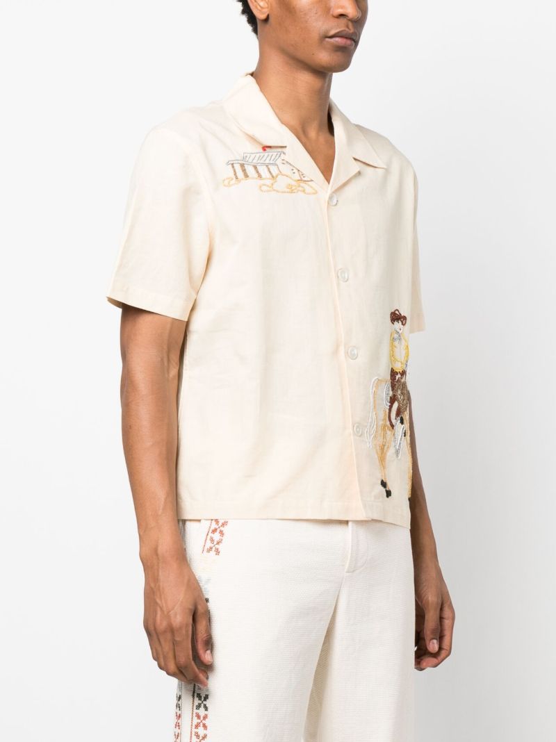 Neutral Beaded Buckaroo Short-sleeve Shirt