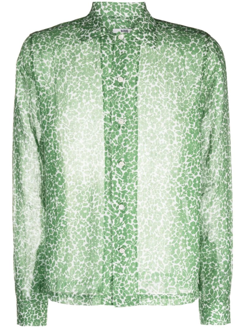 Green Meadow Floral Print Shirt