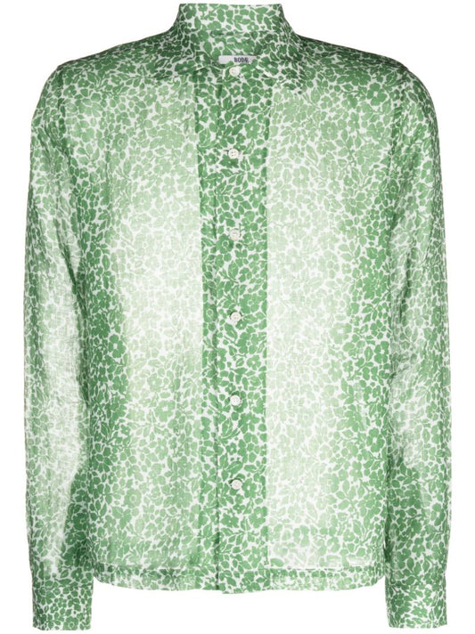 Green Meadow Floral Print Shirt