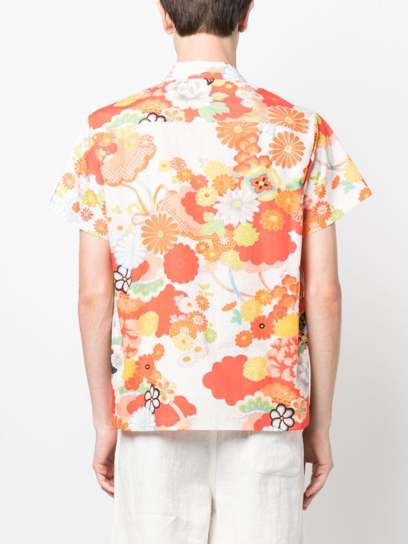 White Bedroom Garden Floral Print Shirt