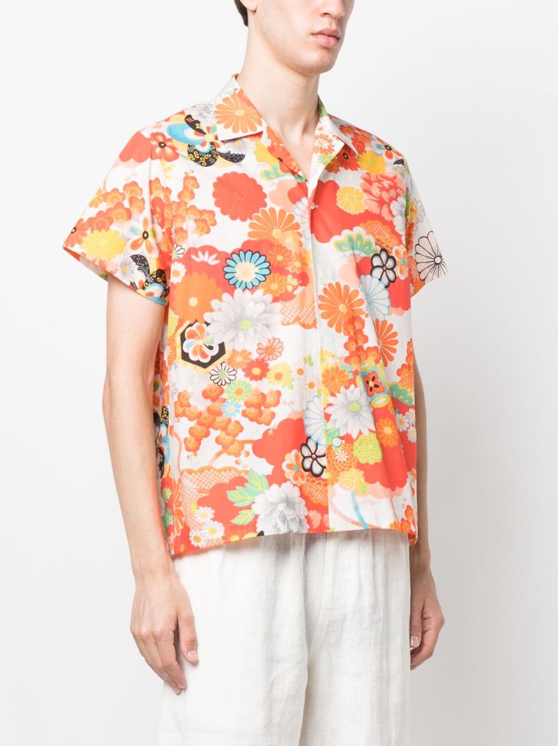 White Bedroom Garden Floral Print Shirt