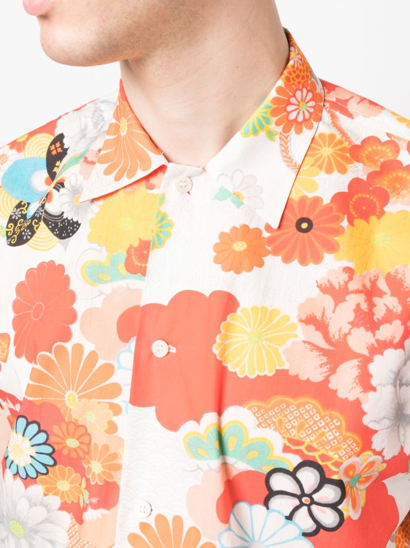 White Bedroom Garden Floral Print Shirt