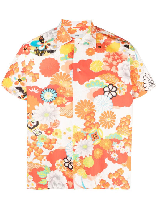 White Bedroom Garden Floral Print Shirt