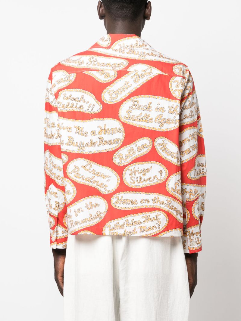 Red Rodeo Slogan Print Shirt