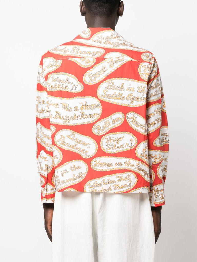 Red Rodeo Slogan Print Shirt