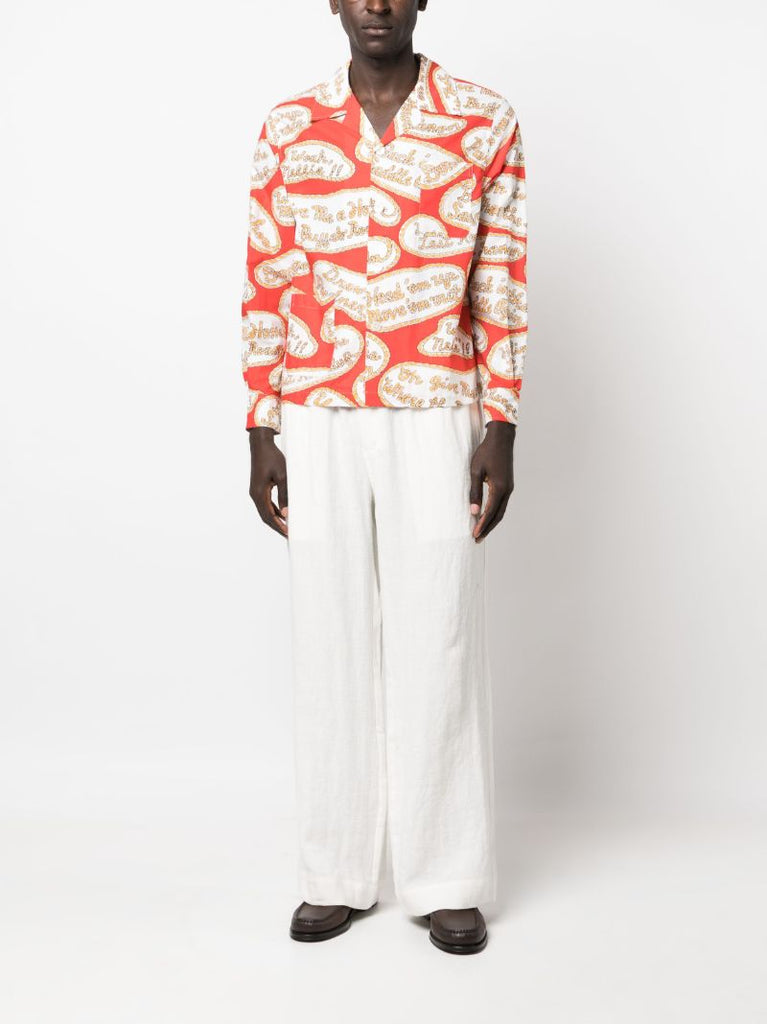 Red Rodeo Slogan Print Shirt