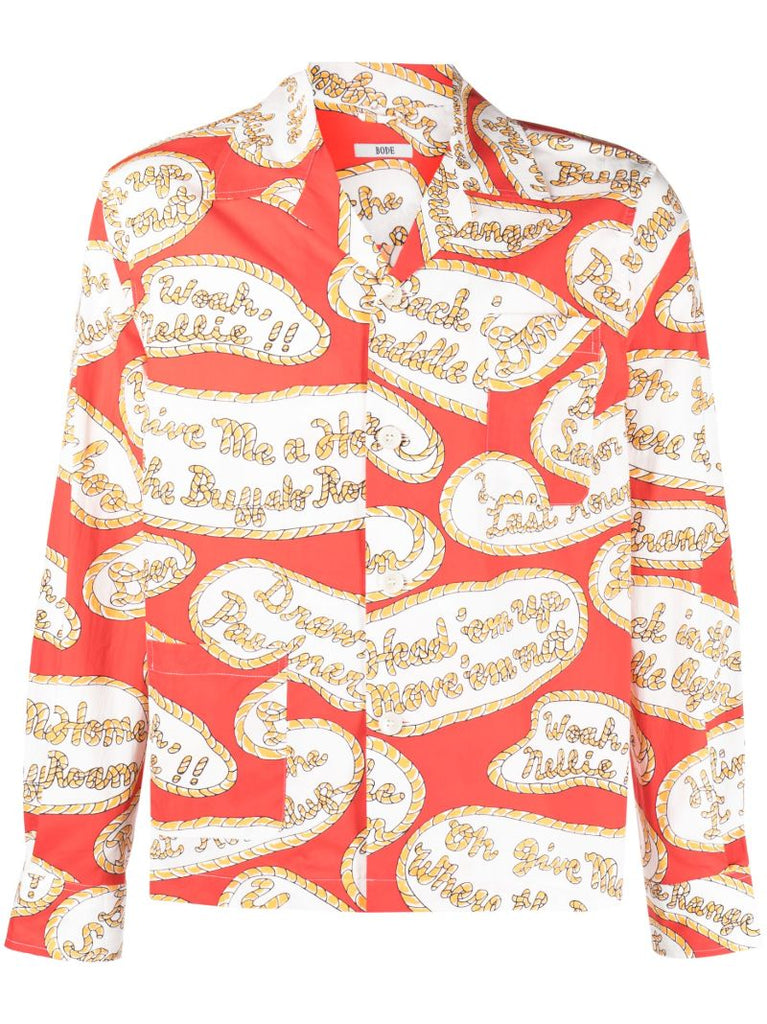 Red Rodeo Slogan Print Shirt