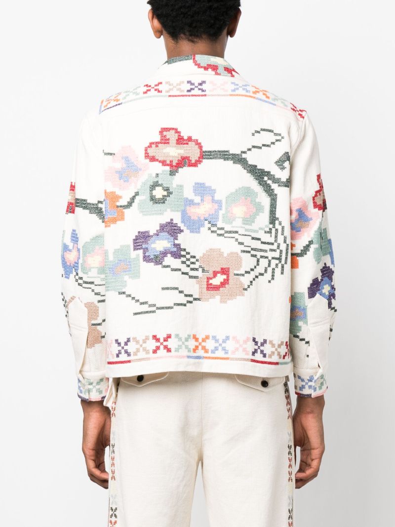 Neutral Prisma Embroidered Overshirt