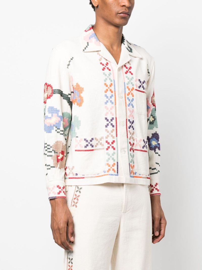 Neutral Prisma Embroidered Overshirt